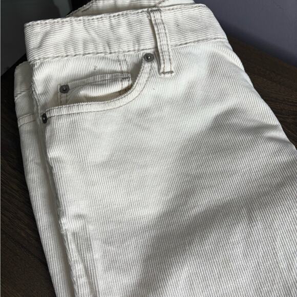 Loft Slim Boot White Corduroy Low Rise Boot Cut Pants Size 8 - Picture 2 of 6